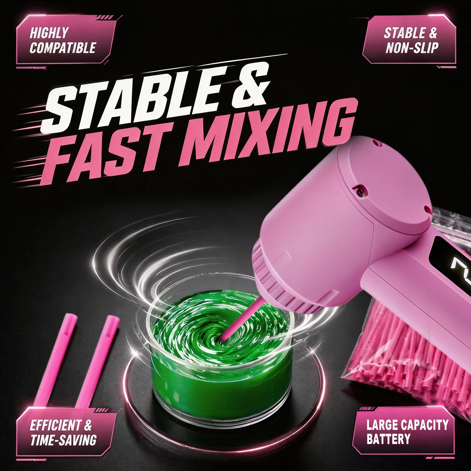 Wireless Tattoo Ink Mixer 3 Speed Adjustable Electric Pigment Stirrer With Detachable Stirring Rod USB Rechargeable Tattoo Color