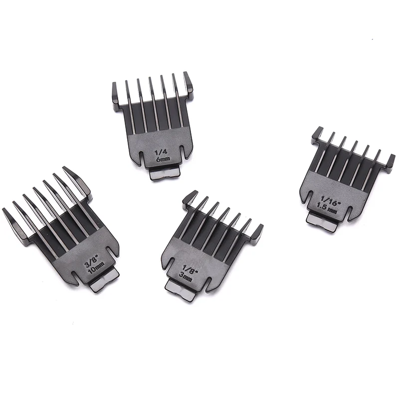 4PCS T9 Cabelo Universal Clipper Limit Comb Guia Define 1.5mm/3mm/6mm/10mm Limit Calipers Trimmer Guards Cabeleireiro Ferramentas