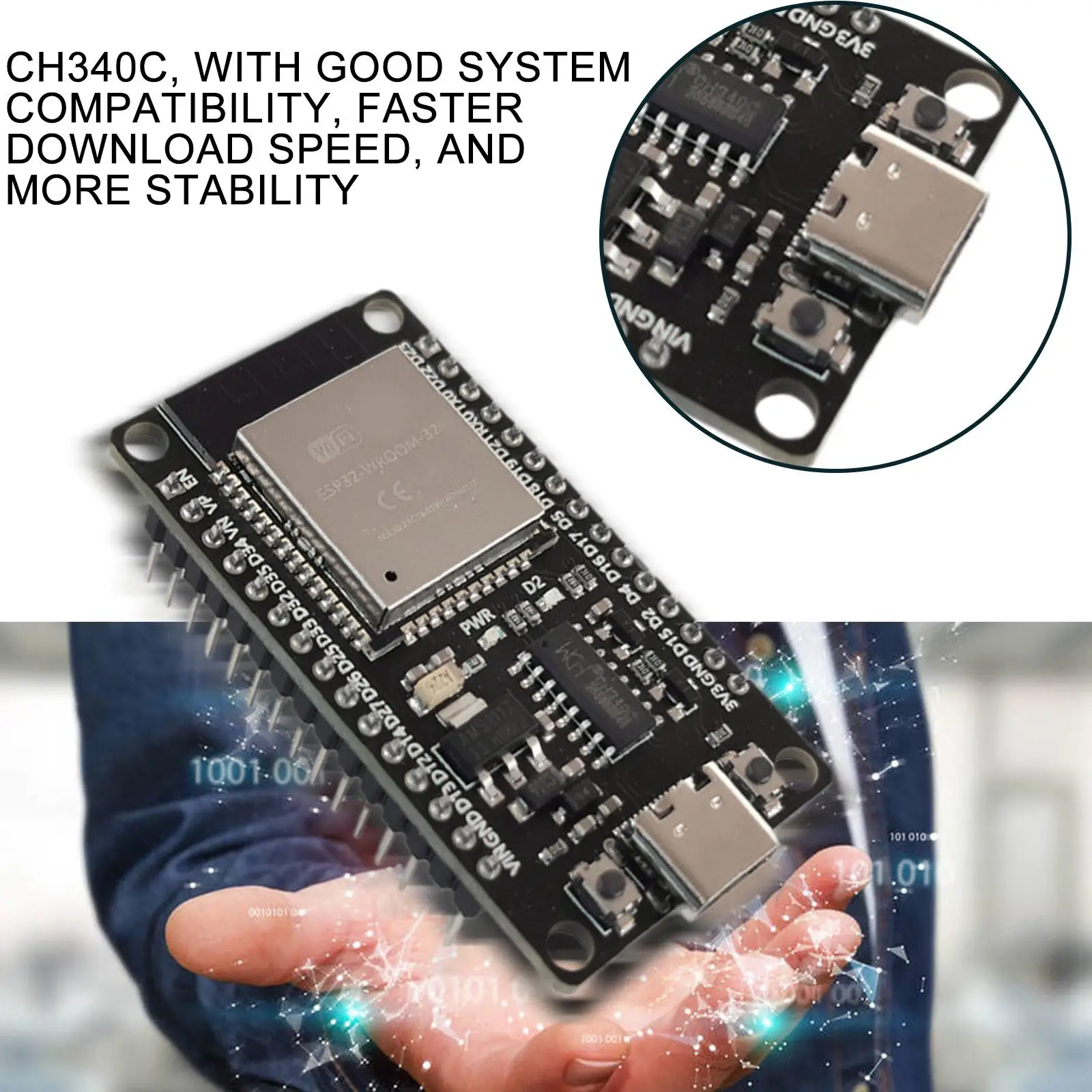 ESP32 Development Board TYPE-C USB CH340C WiFi+Bluetooth Dual Core Power Ultra-Low Expansion Board ESP-WROOM-32 ESP32-DevKi V4B1