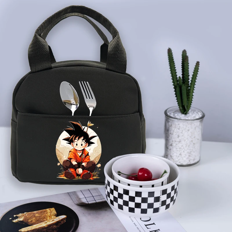 Dragon Ball Lunch Bag Teenager Student Canvas Handbag Food Thermal Picnic Bag Insulated Bento Goku Anime Lunch Bag Lunch Handbag