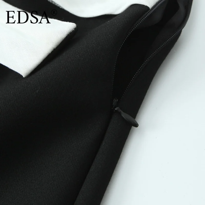 EDSA mujeres contraste Wiast Wrap Shorts faldas de cintura alta cremallera lateral moda femenina Skorts