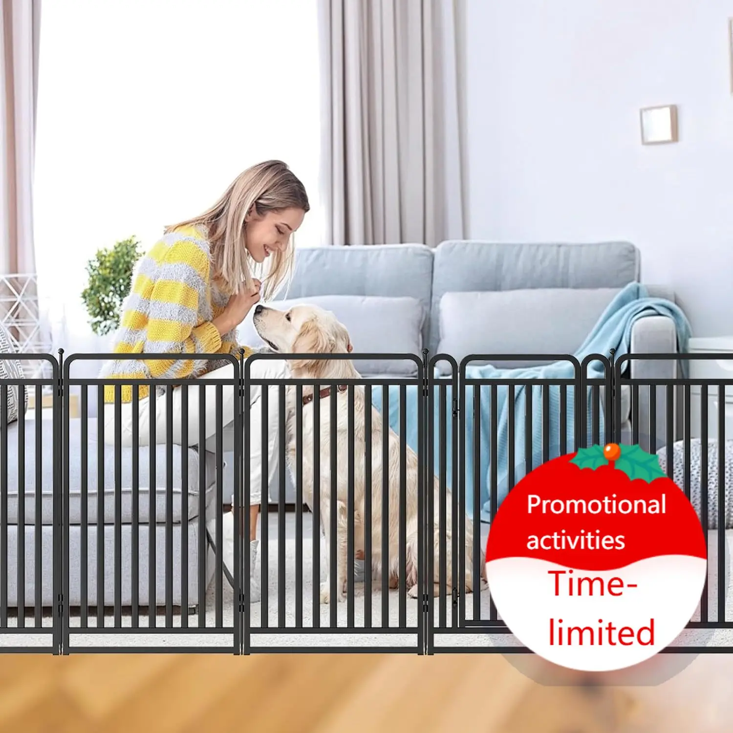 

New Thickened Version Dog Playpen, 40 Inch Dog Fences for The Yard, Portable Outdoor Dog Playpen for Large/Medium/Small Dogs, Fo