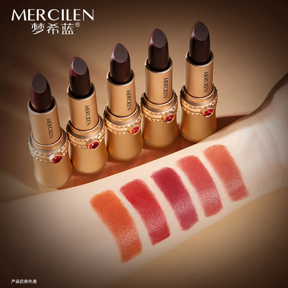 

5 Color Obsidian Secret Realm Makeup Fixed Color Lipstick Lip Care Moisturizing Waterproof Advanced Texture Lips Cosmetics