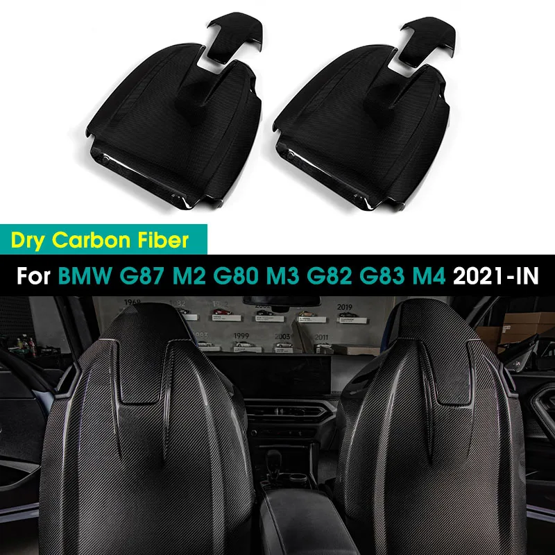 Dry Carbon Fiber Seat Back Covers Car interior Seat Backrest Decoration Panel Cover For BMW G80 M3 G82 G83 M4 G87 M2 2021-IN