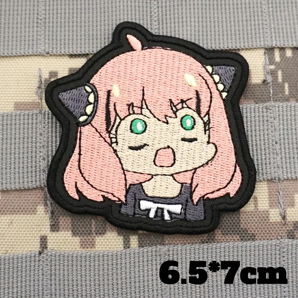 Anime Beautiful Girl Hook&loop Patches for Clothing Tactical Morale Badge Embroidery Patch Military Backpack Decoration Sticker