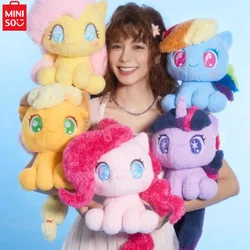 New Miniso Authentic My Little Pony 2024 New Sitting Doll Toy Fluttershy Applejack Twilight Shining Pinkie Pie Soft Pillow