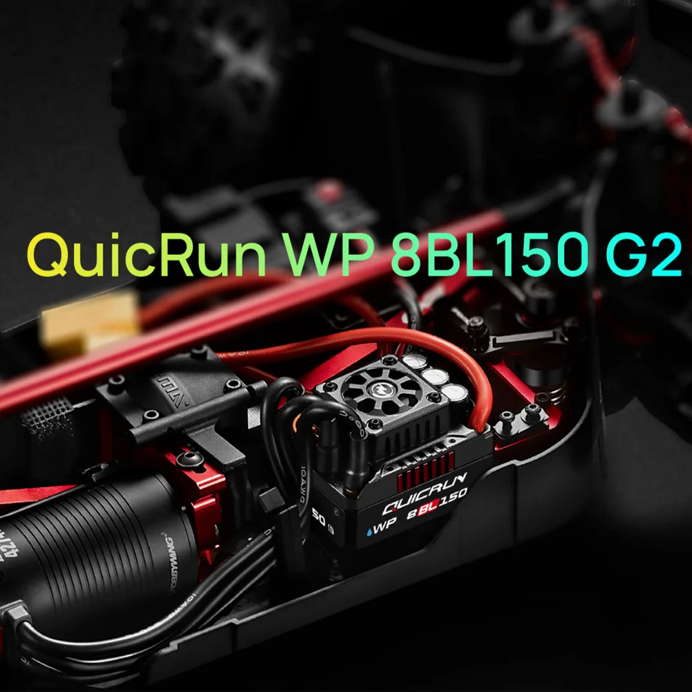 HOBBYWING QuicRun WP 8BL150 G2 3-6S Brushless Sensorless Waterproof ESC Speed Controller for 1/8th Truck, Monster Truck