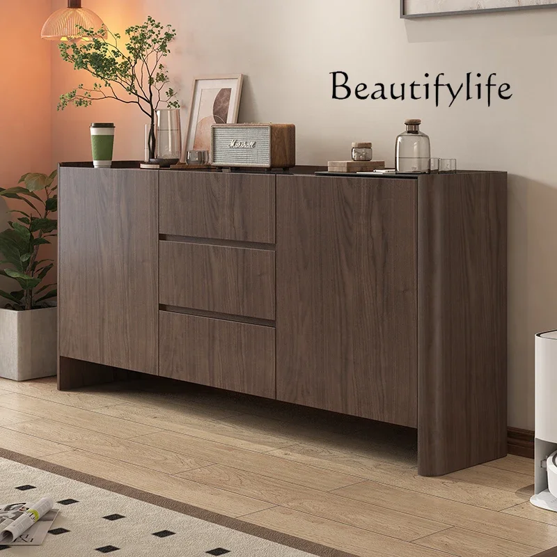 

Medieval style dining side cabinet, storage against the wall porch, solid wood designer style, high-end retro