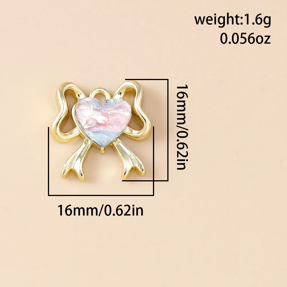 Leslie 5 Stück rosa Y2K-Serie Herz Blume Wolke Schmetterling Anhänger für DIY handgemachte Halskette Armband Schmuckherstellung Zubehör – Detail 15
