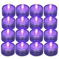 ABUP-24Pcs Submersible LED Light,Purple Waterproof Flameless Candle Tea Lights,Underwater Battery Operated Seasonal Festival