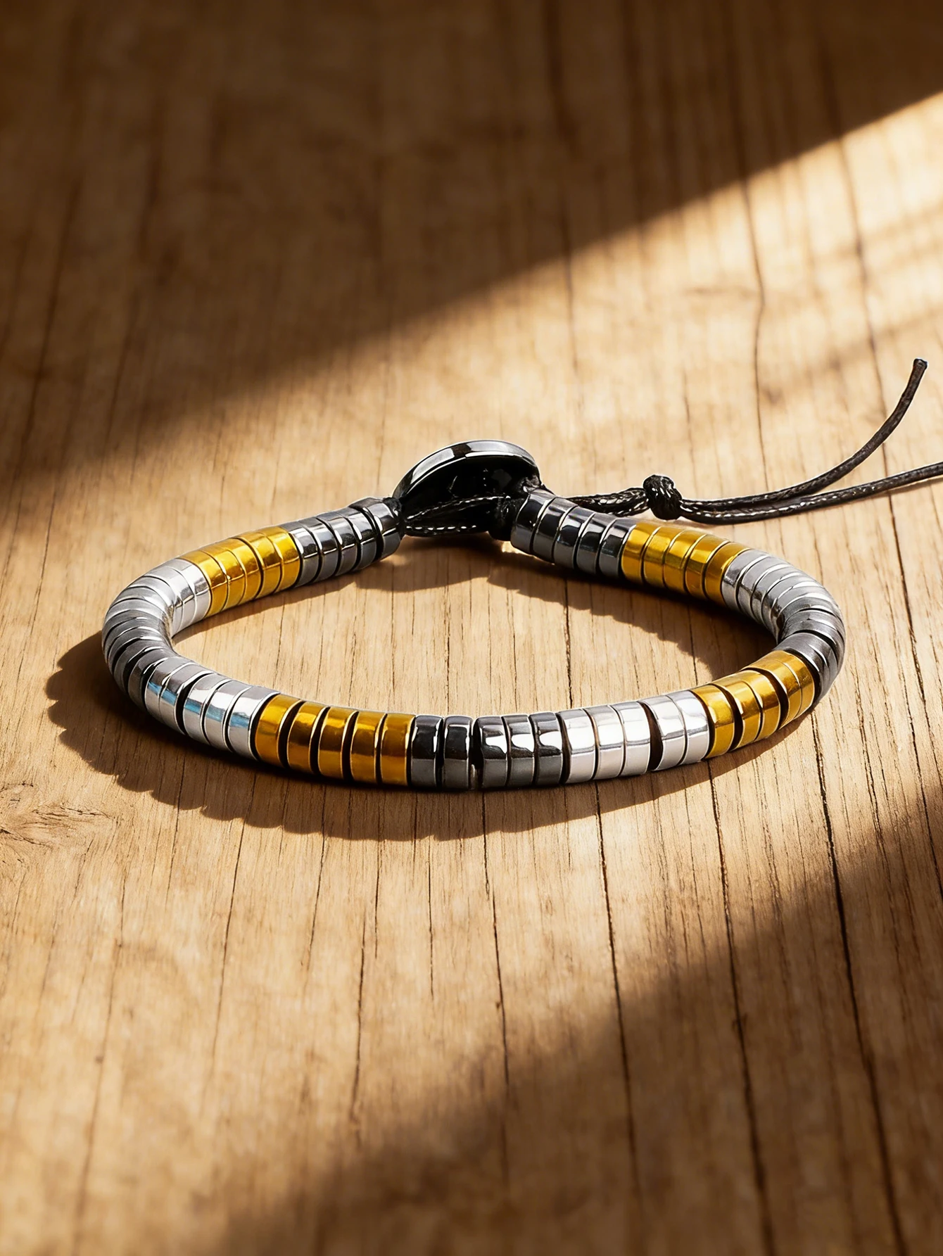 Hematite Bracelet Natural Stone Protection Grounding Charm Leather Braid Gold Silver Color Reiki Healing Spacers Fashion Jewelry