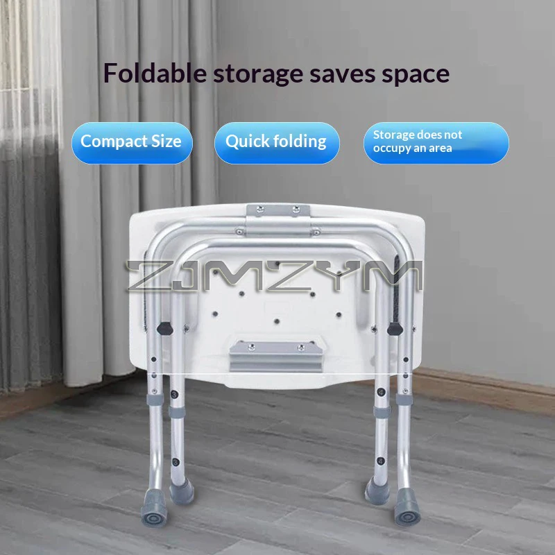 Elderly Folding Bath Chair Pregnant Women Shower Bench Bathroom Adjusting Waterproof Non-slip Aluminum Alloy Bath Stool image 3