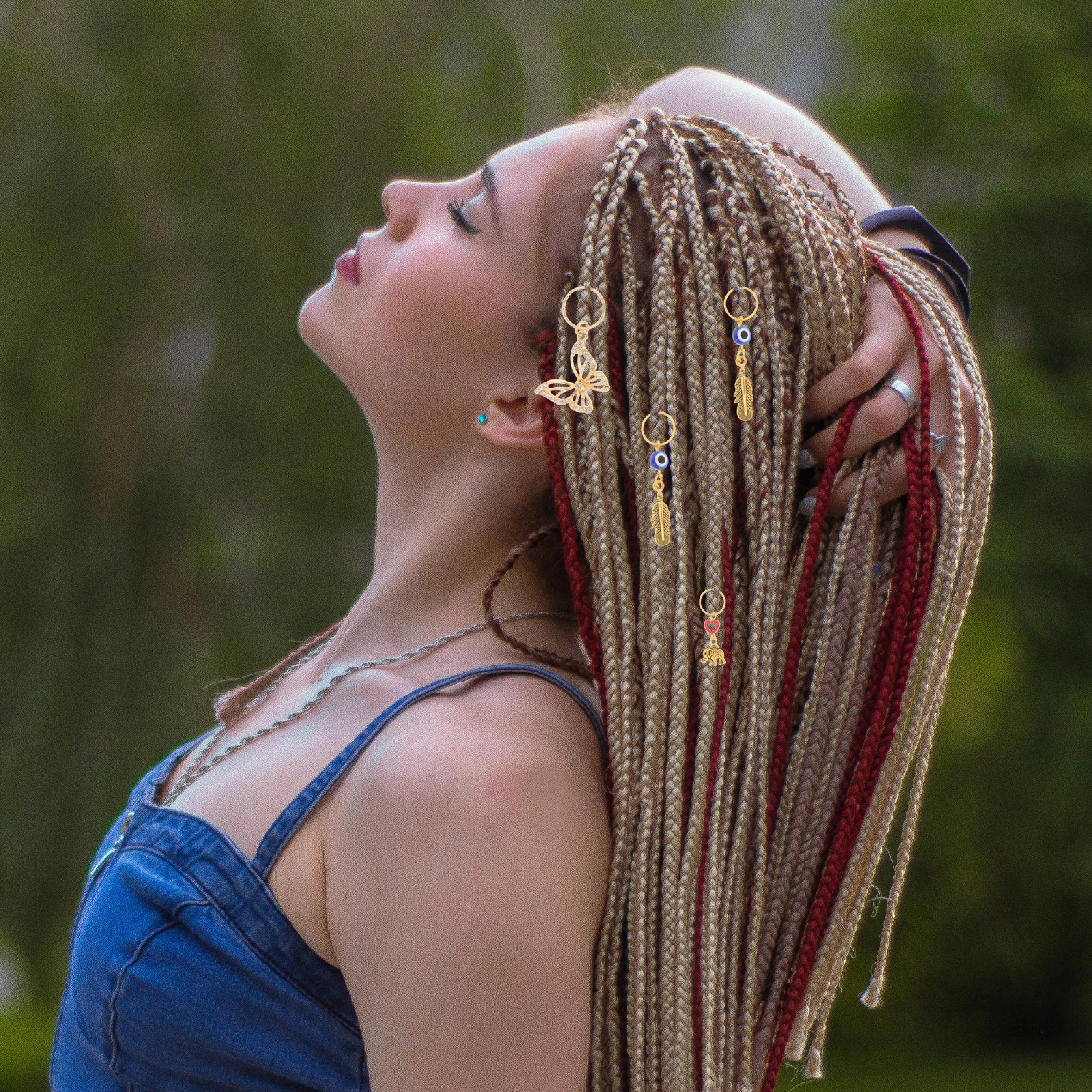 

6pcs Crystal Dreadlocks Jewelry For Braids Multi Shape Decoration Zinc Alloy Lightweight Dreadlock Accessories Hair Rings