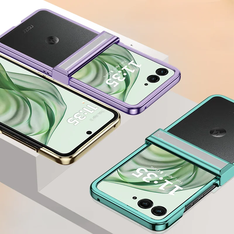 Fall für Motorola Razr 50 Ultra 40Ultra Case Elektro platte transparentes Scharnier All-Inclusive-Klapp stoß feste Hardcover