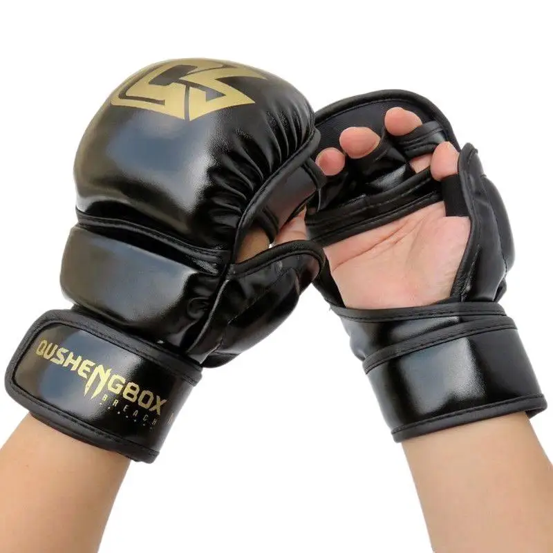 

1 Pair Of Pu Boxing Gloves Mma Gloves Sandbag Taekwondo Muay Thai Professional Boxing Training Equipment Profession Kickboxing
