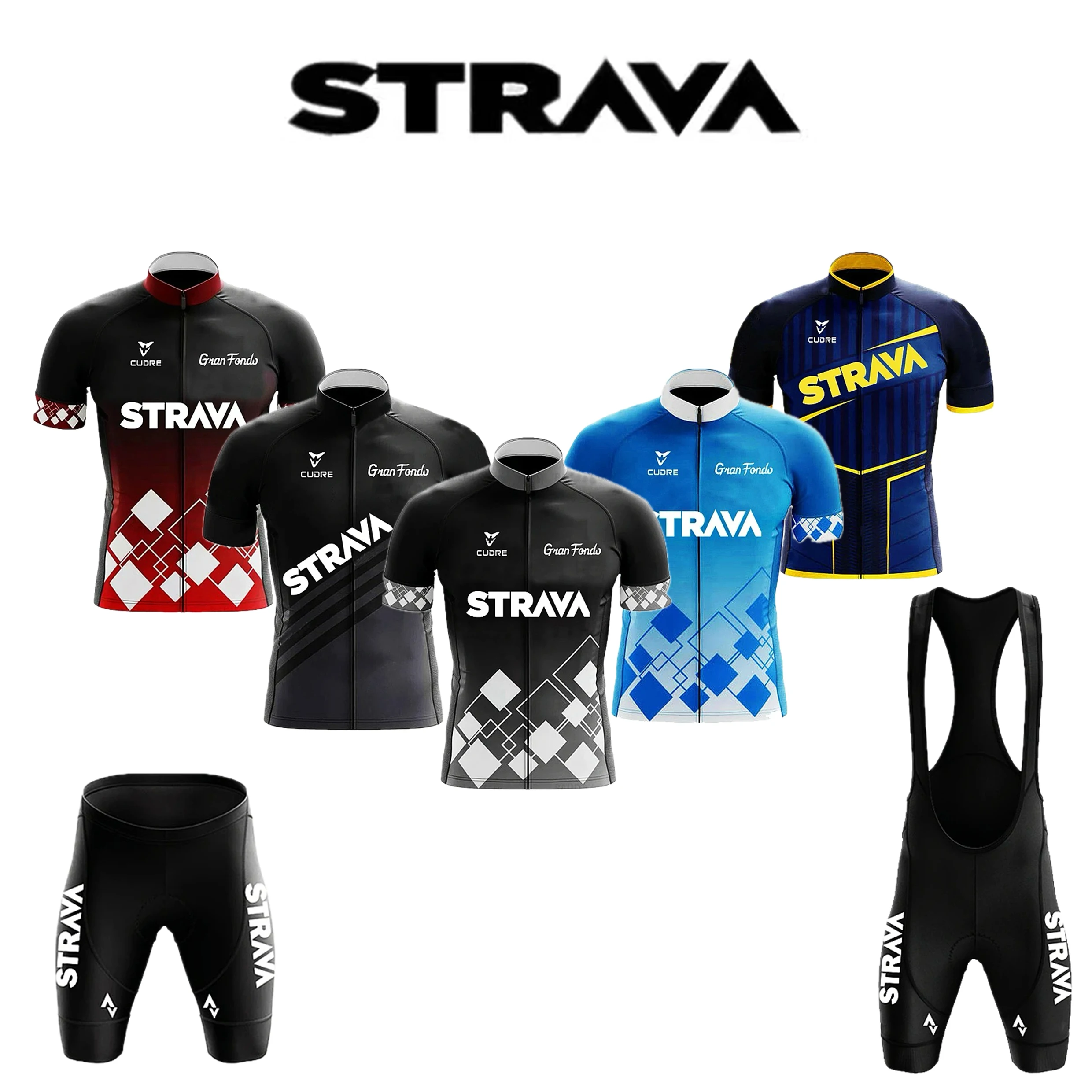 

Strava New Cycling Clothing Set Men's Summer Outdoor Cycling Apparel Quick Drying Cycling Apparel