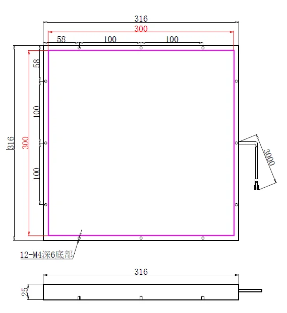 Fl300r G B W lampu latar LED pengujian industri lampu latar mikroskop lampu permukaan mesin sumber cahaya penglihatan