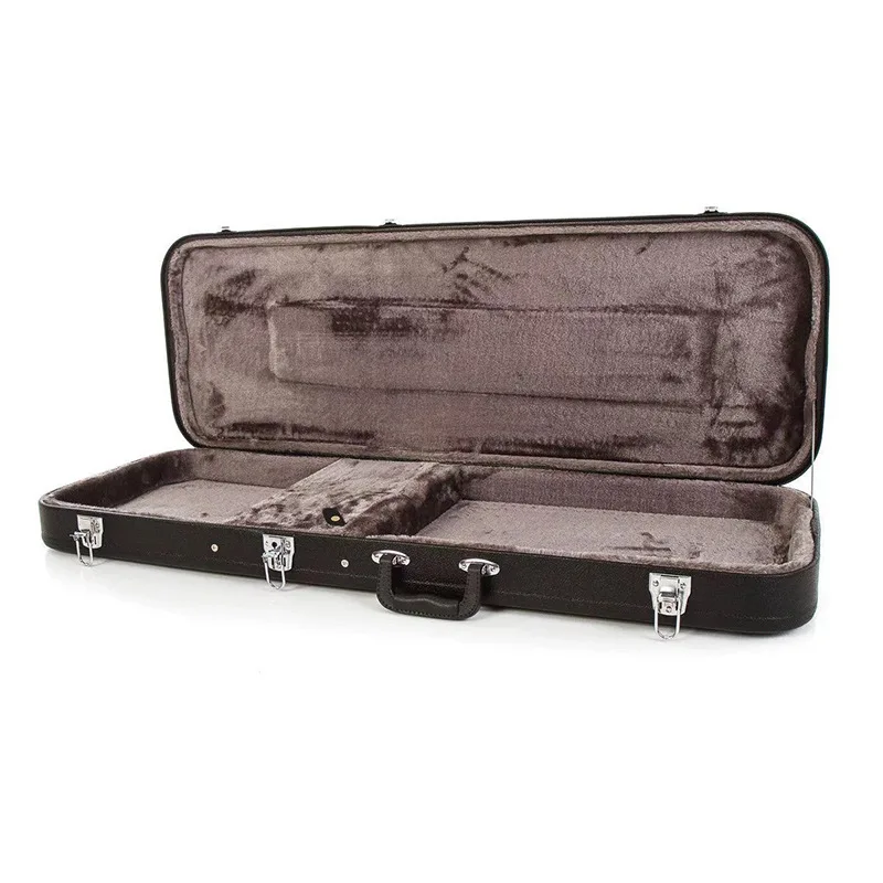 Black Rounded-edge Electric Guitar Wooden case Square-shaped Bass Guitar case the Size Can Accommodate a logo