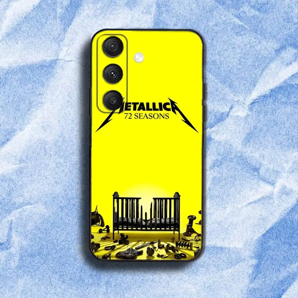 حافظة هاتف S-sasons M-metallicaS 72 لهاتف سامسونج S 25,24,23,22,30,21,10,9,Ultra,Plus,Lite,FE,4,5G حافظة ناعمة سوداء