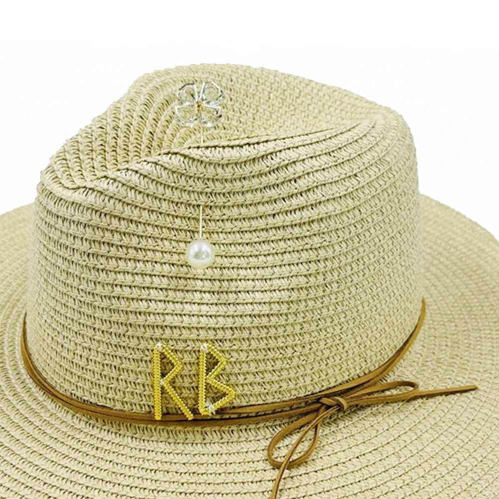 المرأة الصيف بنما الجاز قبعة الموضة المعدنية RB رسالة القش قبعة المرأة في الهواء الطلق عطلة الشاطئ قبعة الشمس الشاطئСНКНТНКАКАМСНТНКАМС #4