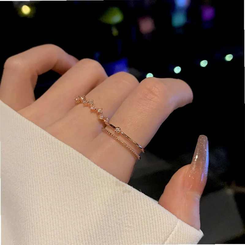 Design Sense Star Open Ring for Women - Simple Fashion Japanese Light Luxury Jewelry, Personalized Adjustable Finger Ring
