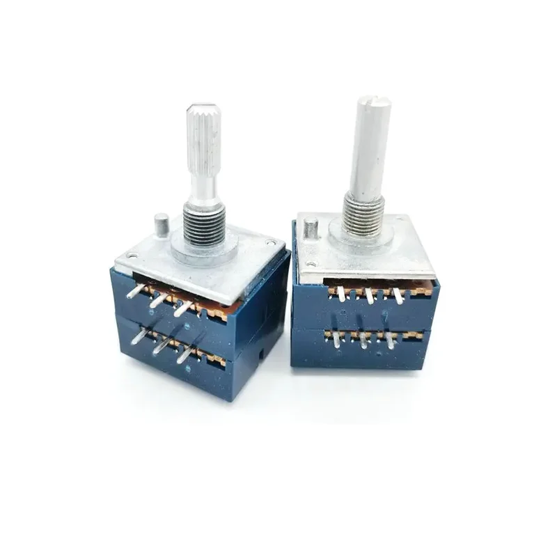 1pcs Japanese original ALPS RK27 round handle blue shell dual fever volume potentiometer A10K 50K 100K 250K