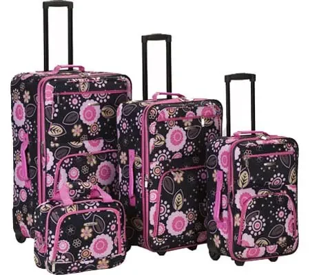 New Elegant Expandable 4-Piece Softside Luggage Set - Impulse F108 Luggage for Upscale Travel Needs & Outings.