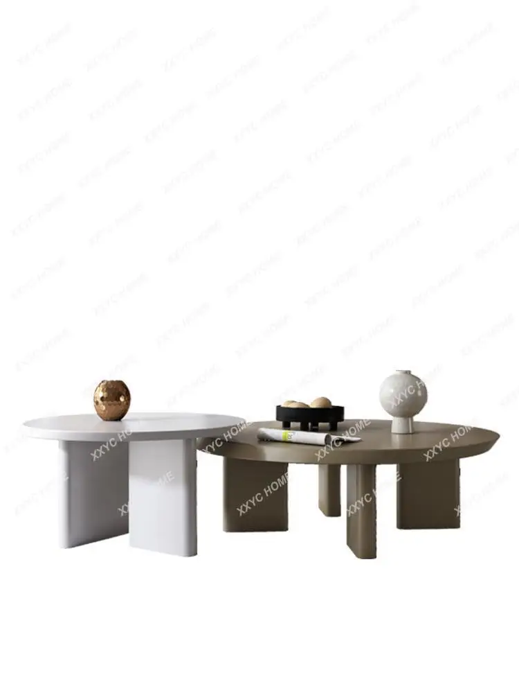 

Italian Style Light Luxury Creative Strange Shape Combination Solid Wood Tea Table Home Nordic High-End Simple Modern Furniture