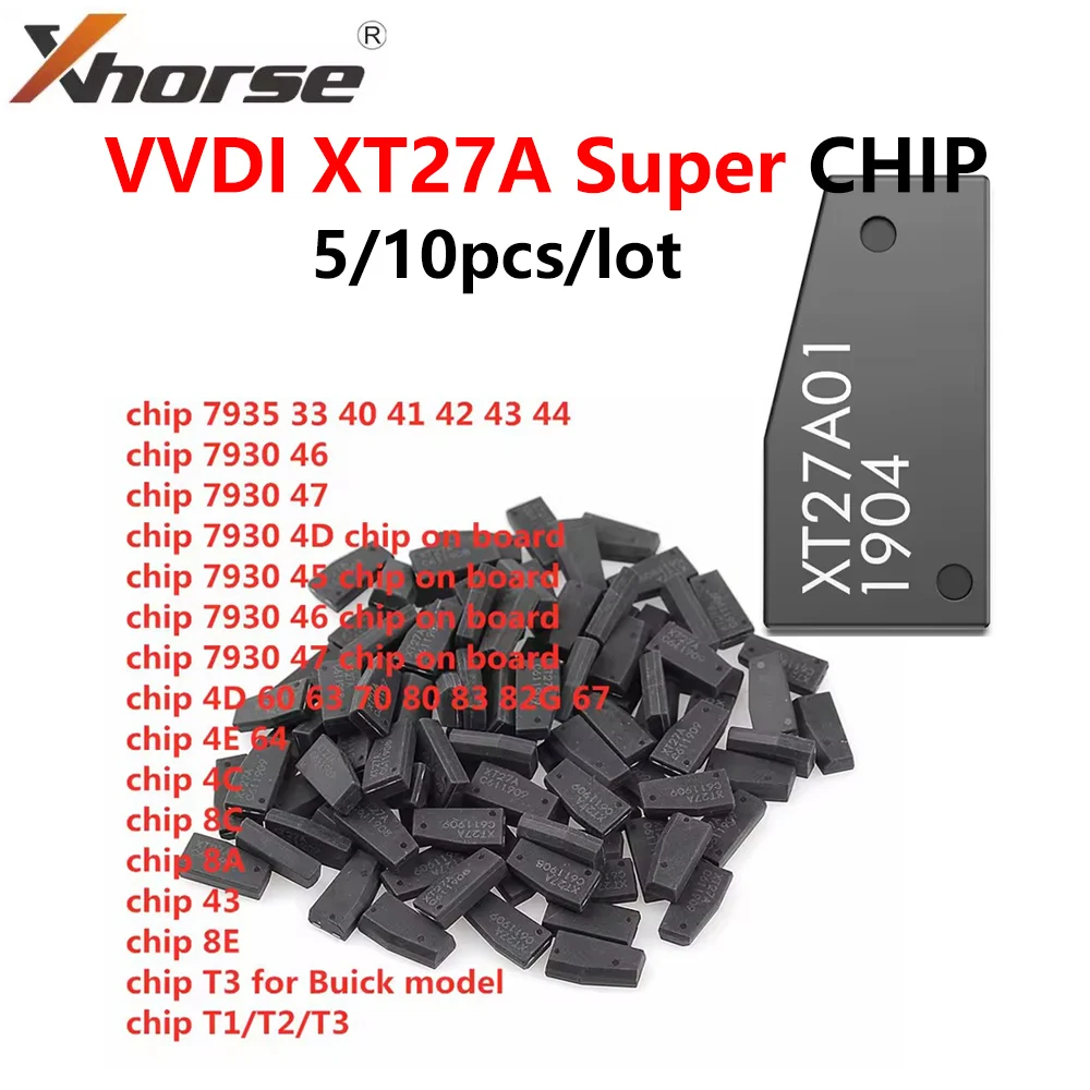 5/10pcs/lot XT27A For ID46/40/43/4D/8C/8A/T3/47 Super Chip Xhorse VVDI XT27 XT27A01 Transponder VVDI2 VVDI Mini Key Tool