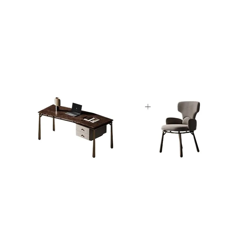 South American walnut desk, villa whole house with study series, modern light luxury desk and chair combination