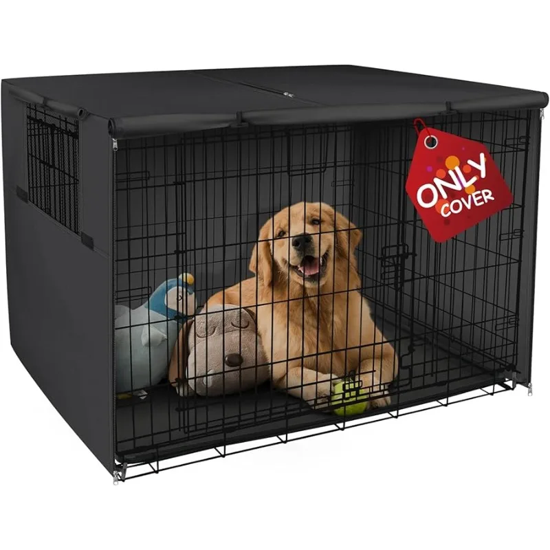 

Dog Crate Co er Hea y Duty Polyester Pet Kennel Sunshade Uni ersal Fit for 42 inches Wire Cage (Black)