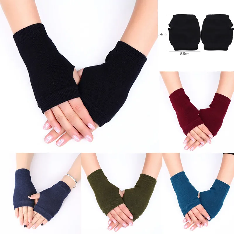 

1 Pair Fingerless Gloves Mitten Oversleeve Knitted Arm Warmer Men Women Fashion Warm Cuff Anime Gloves Cosplay Accessories