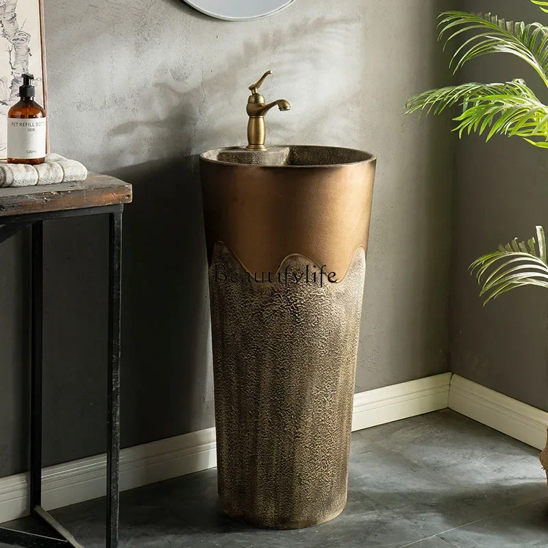 ls 42Outdoor pool basin art large column wash basin