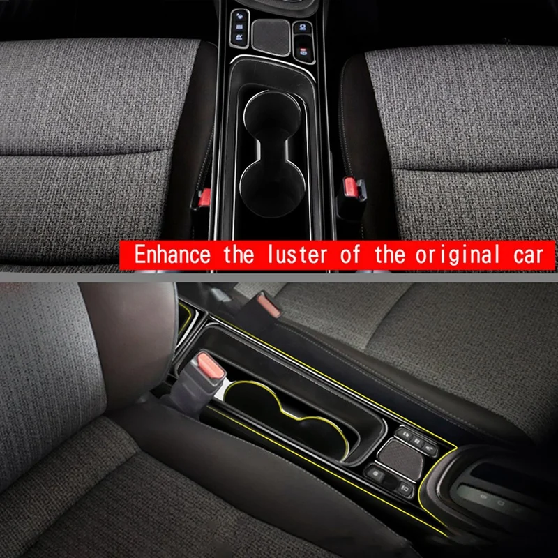 1Set Car Water Cup Holder Decor Frame Center Console Water Cup Holder Decoration Cover Trim Accessories For Toyota Yaris RHD, A