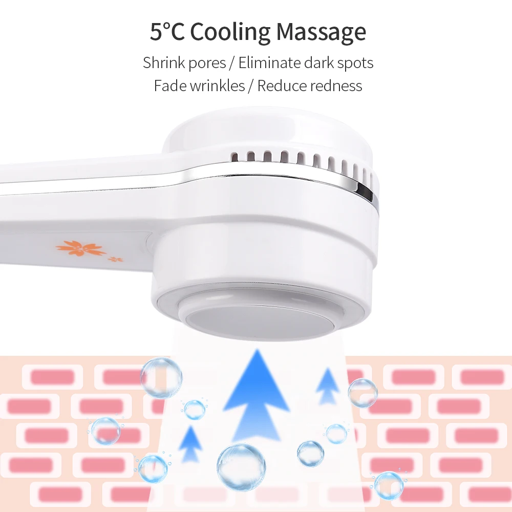 Cold Hammer Beauty Instrument 3 LEDs Photon Rejuvenation Massager Skin Lifting Firming Facial Cool Hammer Face Shrink Pores