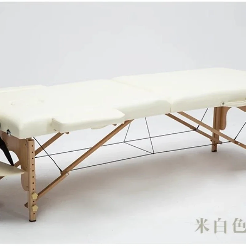 MENOW Cama plegable Cama de masaje de belleza Madera de haya Masaje de fisioterapia Peso Camillas Para Masajes Muebles de salón
