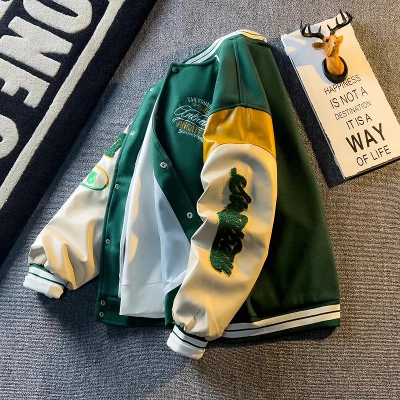 Spring Autumn Korean Baseball Jacket Men Fashion Baseball Jersey Casual Long Sleeve Jacket Coats Fashion Loose Male Coat Hooded