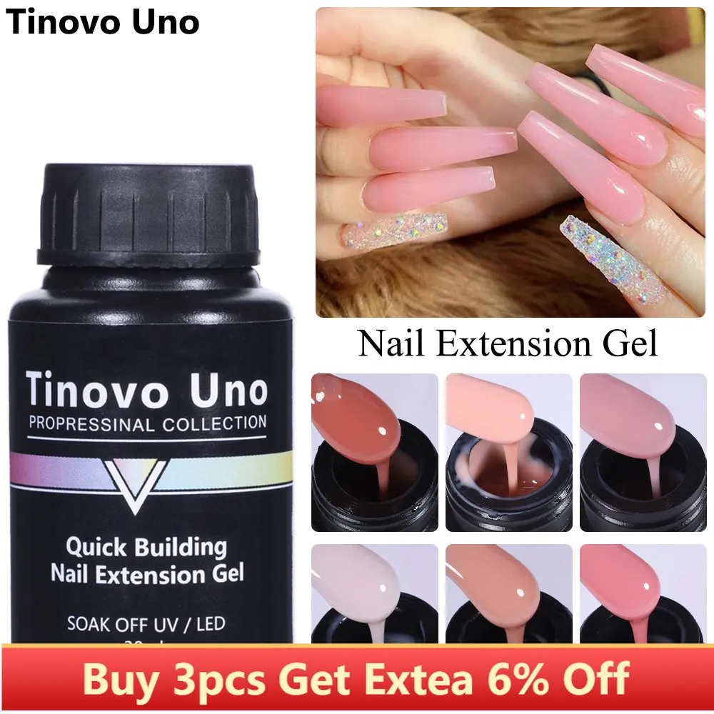 

Tinovo Uno Poly Nail Gel Polish 30ml Camouflage UV/LED Hybrid Varnish for Extension Natural Color Fibre Glass Builder Nail Gel