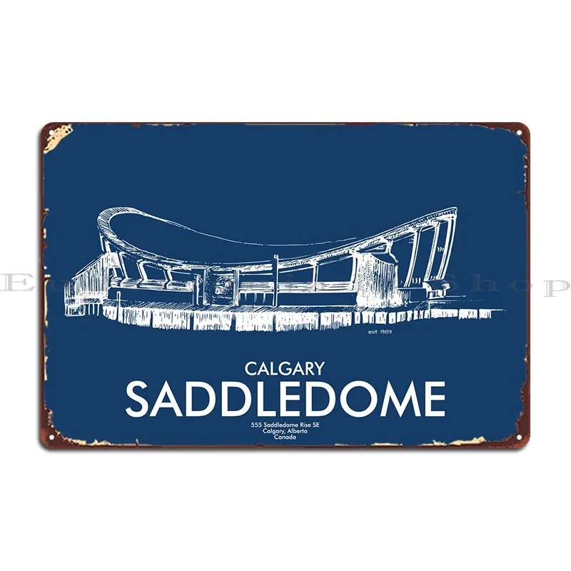 Calgary Saddledome Metal Plaque Club Cinema Pub Custom Wall Cave Tin Sign Poster