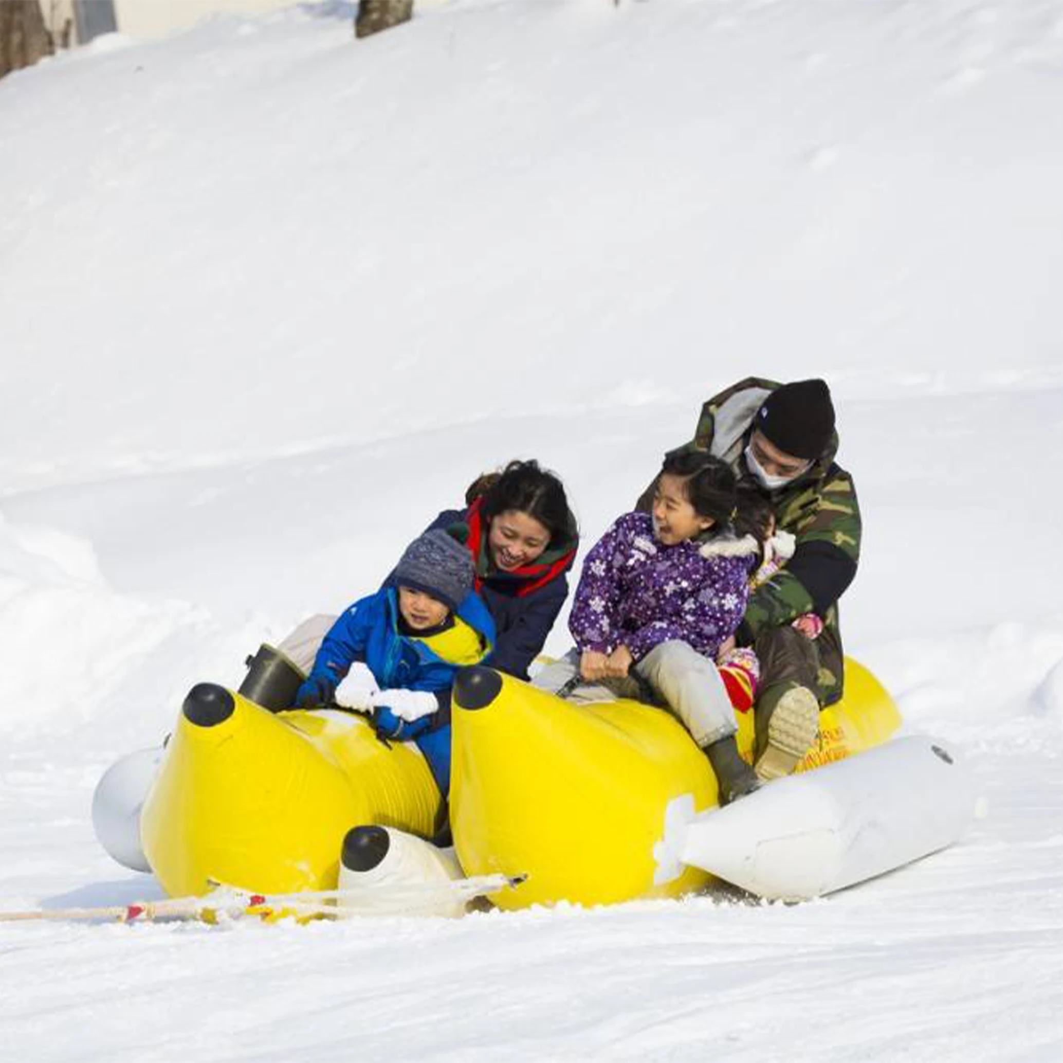 겨울용 싱글/더블 로우 워터 인플레이터블 바나나 보트 겨울 눈/얼음밭용 견인 스키 튜브