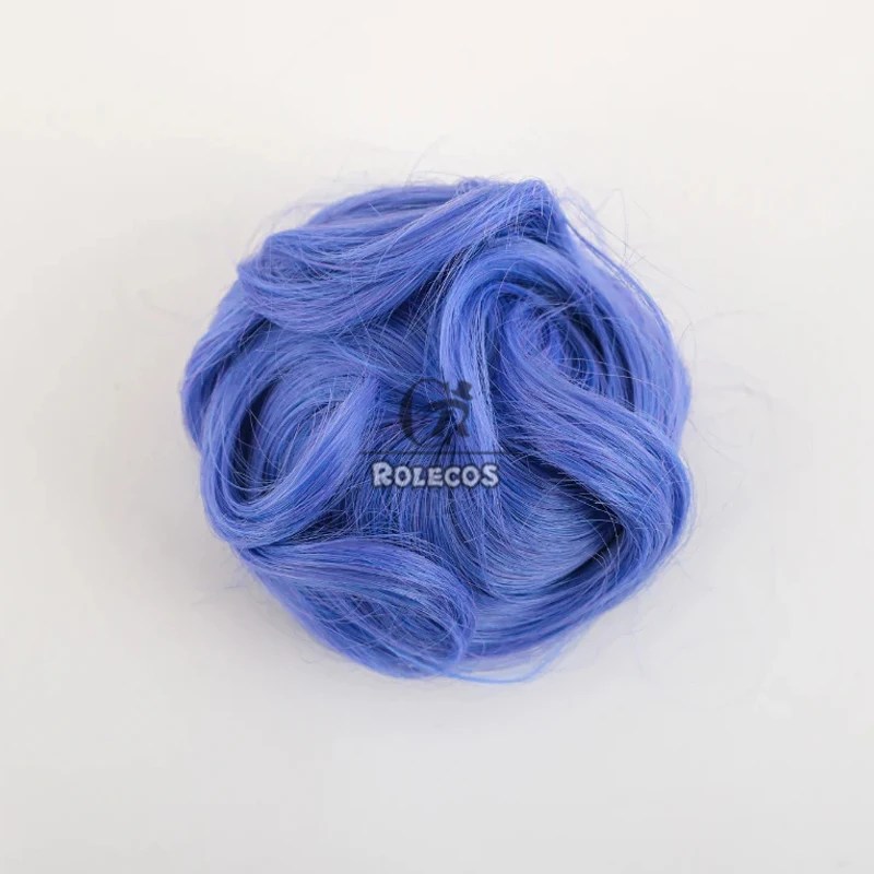ROLECOS Synthetisch Haar Spel LOL Crystal Rose Sona Cosplay Pruiken Met Broodjes Sona Halloween 30 cm Korte Blauwe Pruik Synthetisch haar