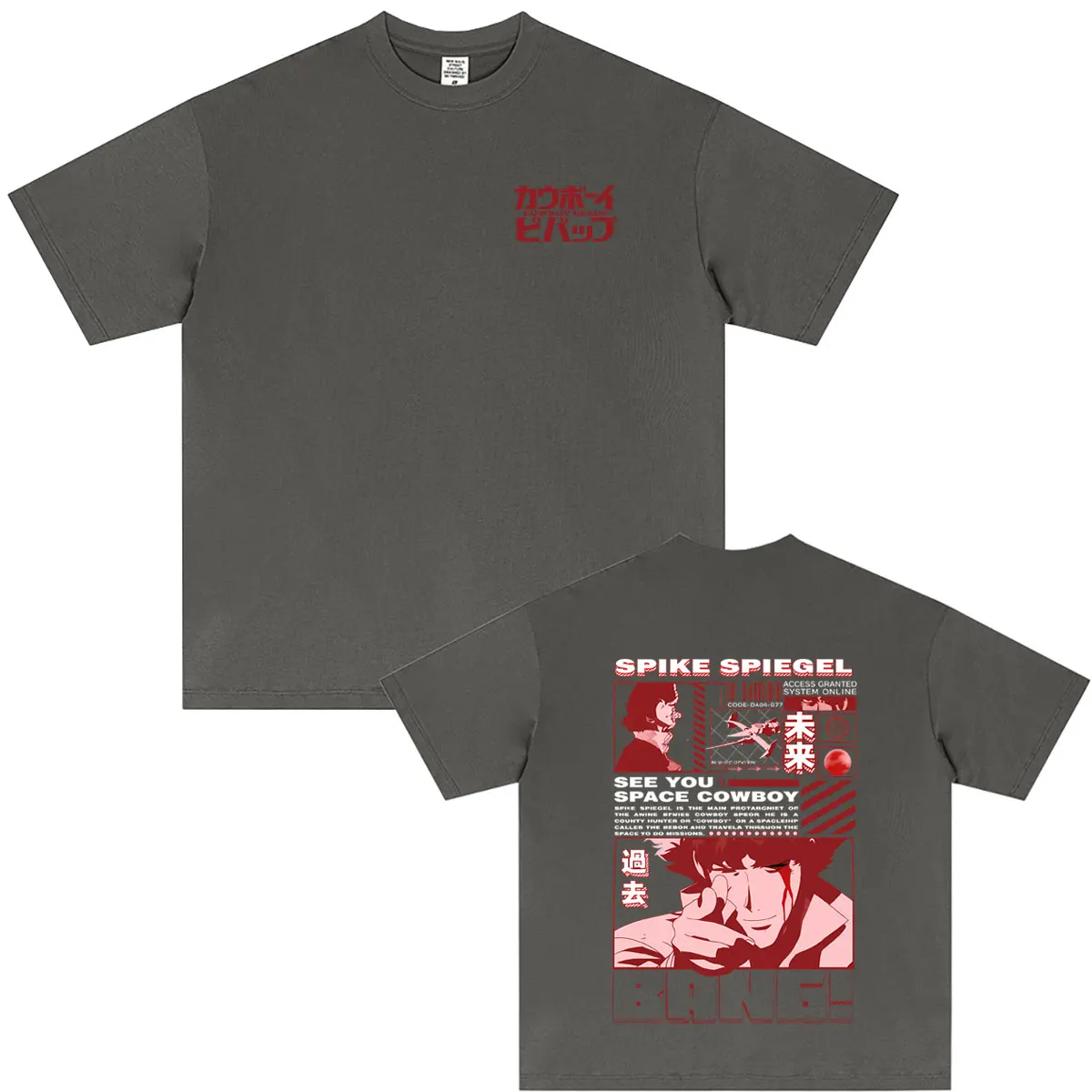 Anime Cowboy Bebop Spike Spiegel See You Space Cowboy Graphic T-shirt Men Women Manga Casual T Shirts Male Fashion Streetwear