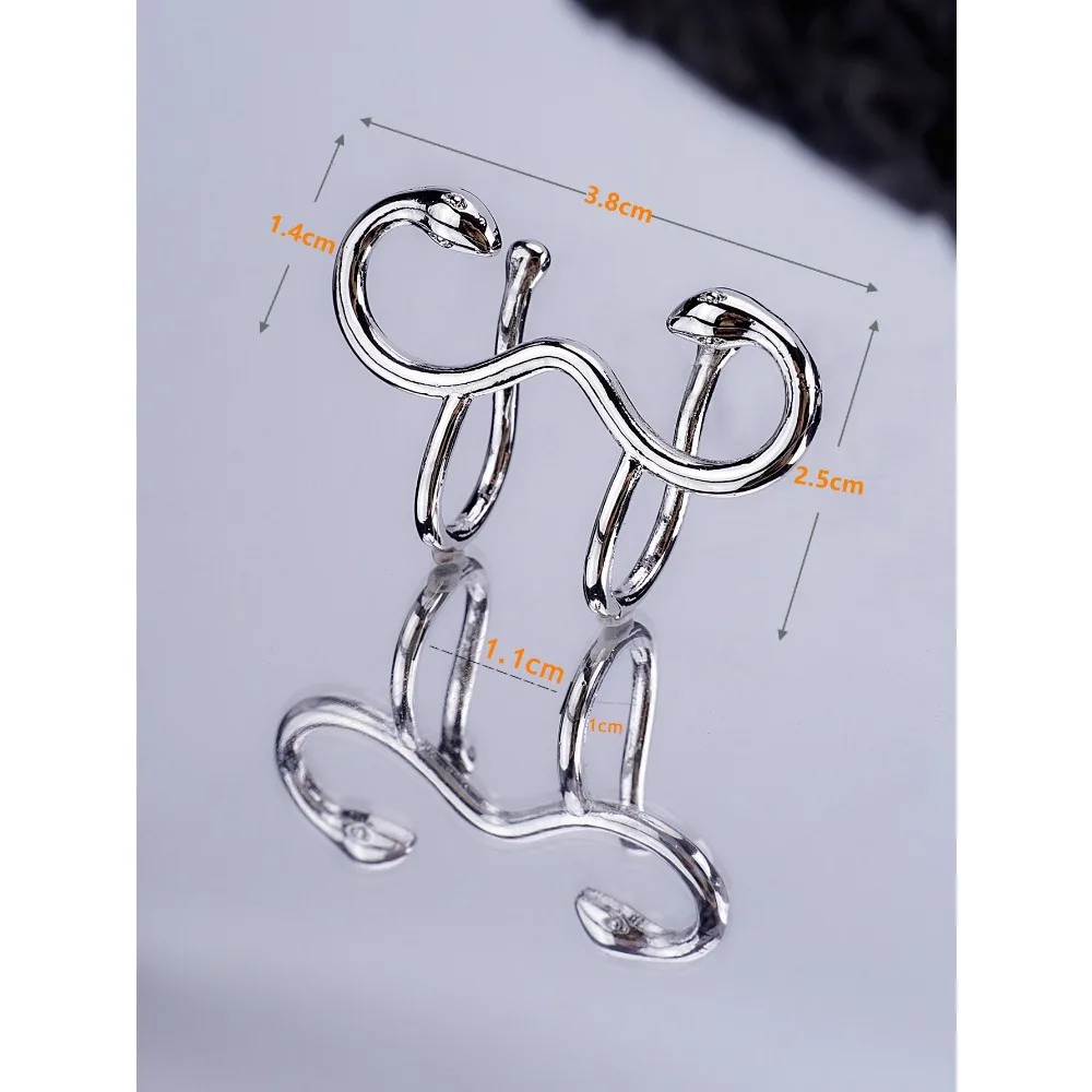 1pc 316L Stainless Steel Fake Nose Ring Personality Cool Horn Snake Nose Clip Modeling Performance Modeling Nose Hoop