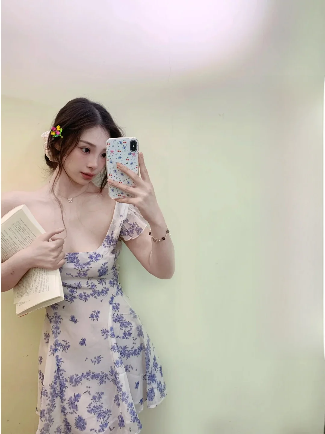 Blumendruck Dr Damen Sommer 2025, New Sle Beach Vaion Taillen-Cinching Ort Rock Low Ne Fly Sve Dres