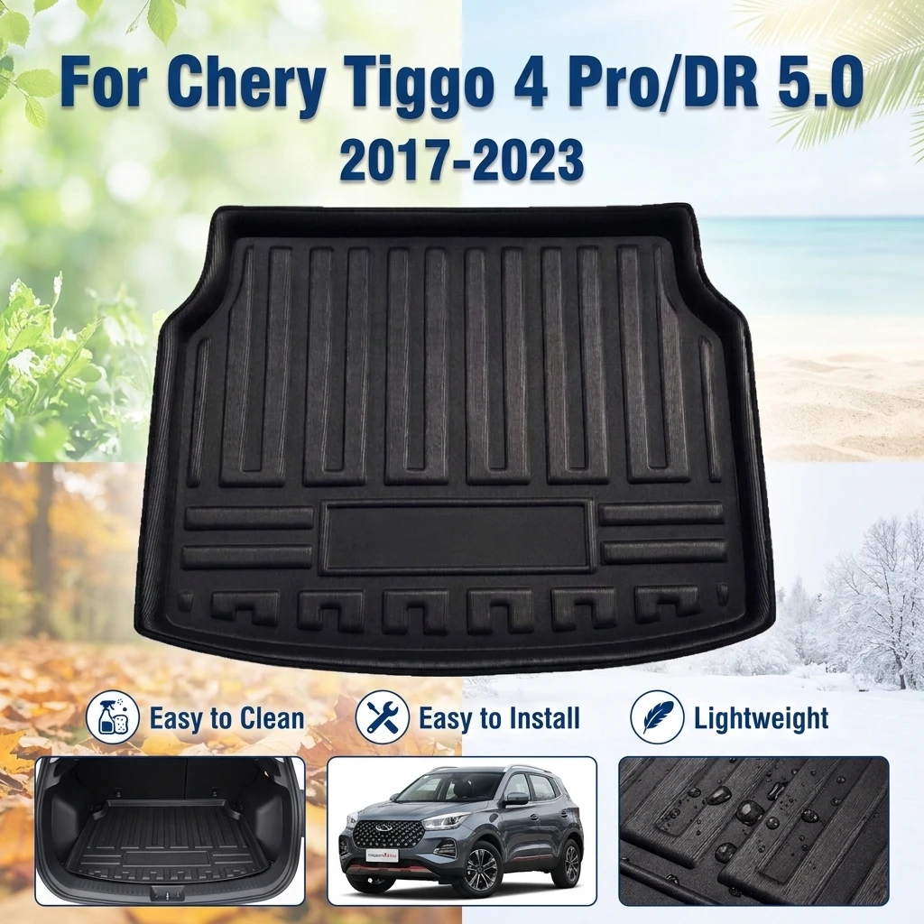 Kofferraummatte für Chery Tiggo 4 Pro/DR 5.0 2017-2023, rutschfeste Kofferraummatte, Allwetterschutz, Kofferraumauskleidung