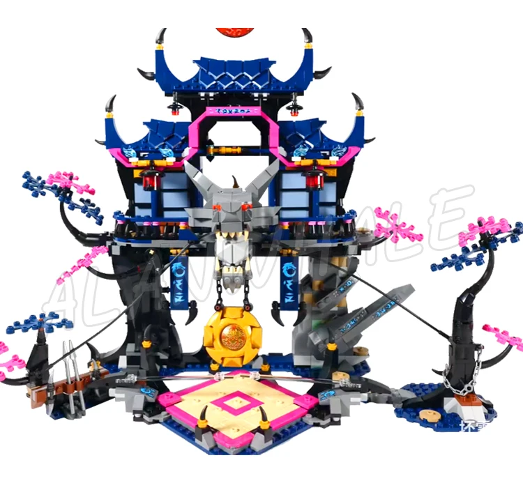 1190pcs Shinobi Wolf Mask Shadow Dojo Aerial Combat Blood Moon Gong of Shattering 35665 Building Kits Toy Compatible with Bricks