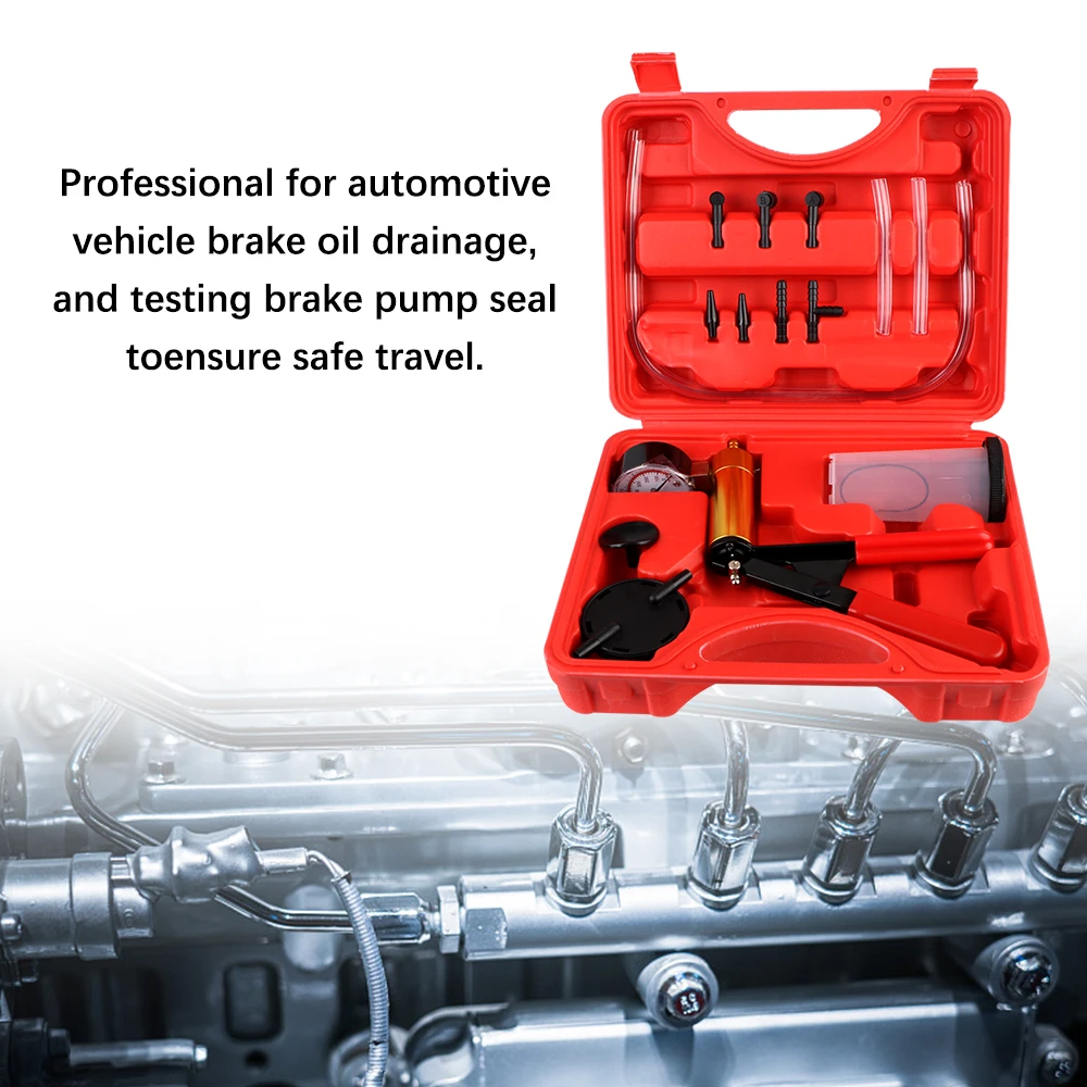 Automotive Fluid Tester Oil Vacuum Pump Kit Repair Tools Car Manual Vacuum Pump Portable 2 in 1 Set Powerful Oil Suction Tool