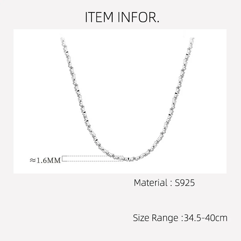 La Monada 34.5+5.5cm Women's Necklace 925 Silver Chains Woman On Neck Silver Irregular Bead Women Necklace Silver Girls