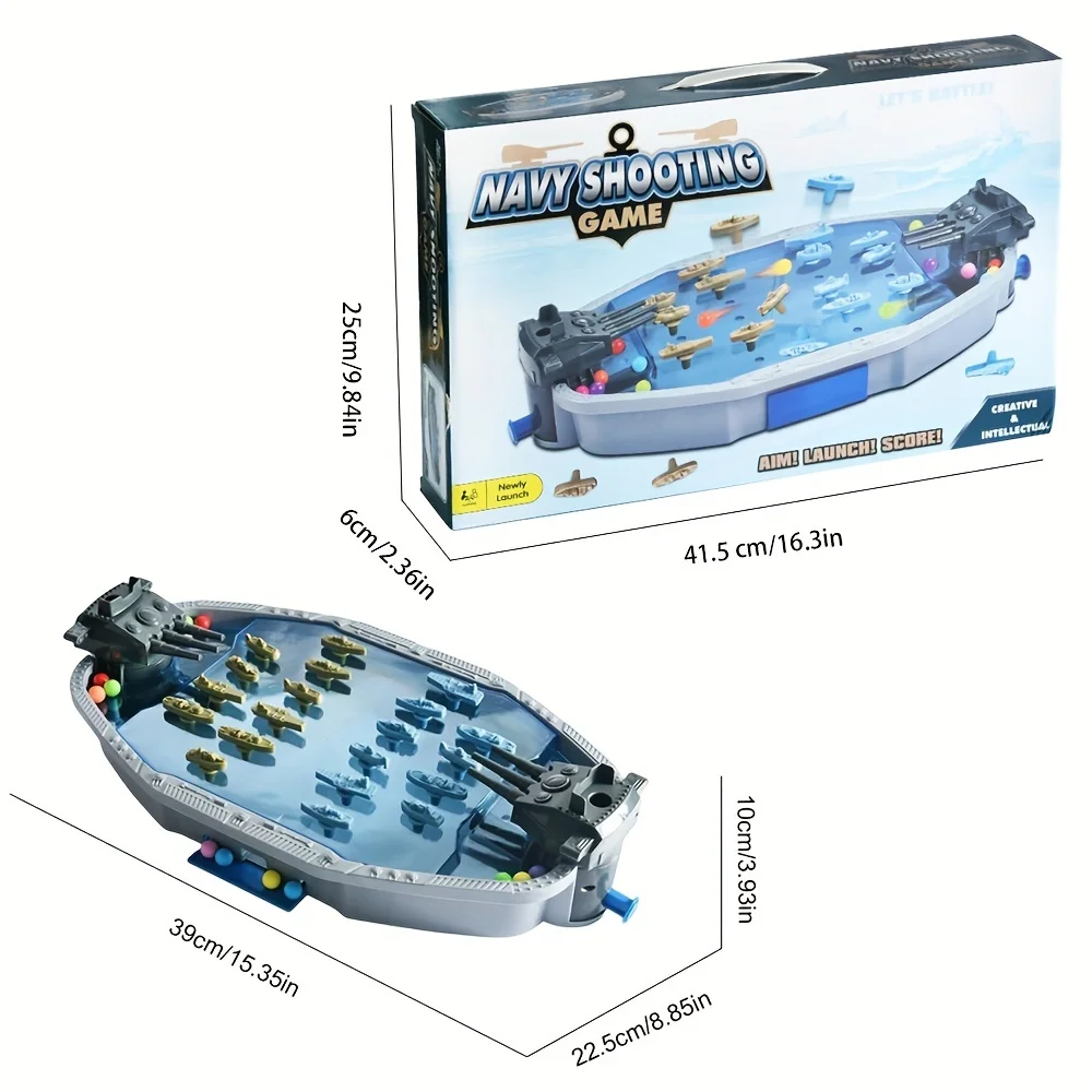 Navy Battleship Shooting Board Game Toys 2 Players Battle Shooting Marbles Family Festival Gathering Party Games Birthday Gift