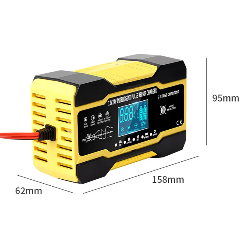 Imagem -06 - Carregador de Bateria de Carro 12v e 24v Inteligente Totalmente Automático Carregador de Bateria Mantenedor Trickle Carregador com Compensação de Temperatura 10a